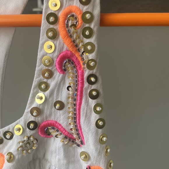 Lily pulitzer white crinkle tunic/ dress small - Picture 2 of 6